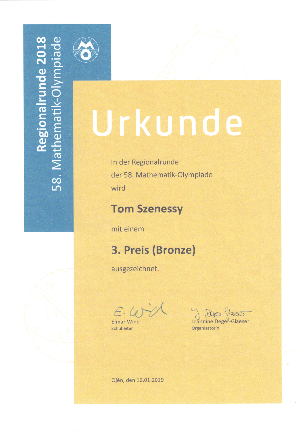 Mathematics Olympiad 2019 award